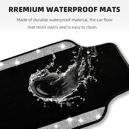 Bling Car Floor Mats Full Set (Silver Diamond / Car Floor Mats (4 Pieces))