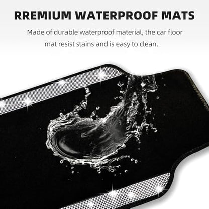 Bling Car Floor Mats Full Set (Silver Diamond / Car Floor Mats (4 Pieces))