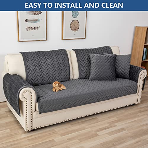 Couch Cover Sectional Couch Covers (43''x63''/Rectangular / Dark Gray)