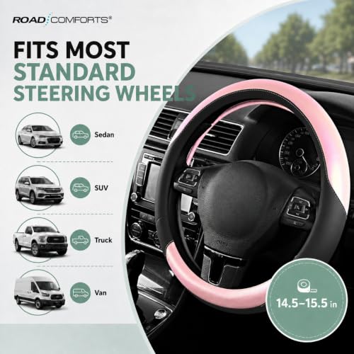 Steering Wheel Cover (Black&Pink)