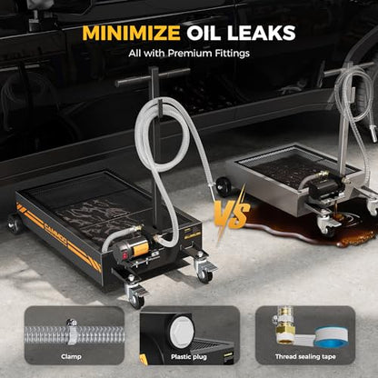 15 Gal Electric Oil Drain Pan with Pump (Black)