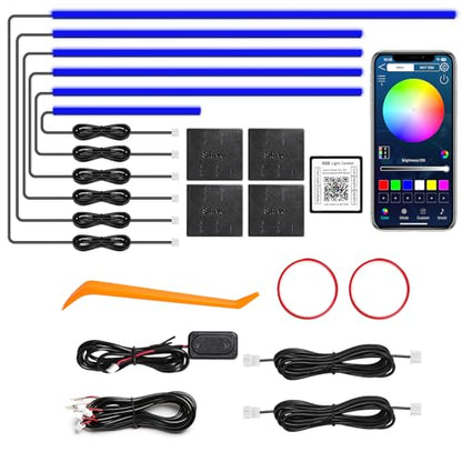 Acrylic Interior Car LED Strip Light with Wireless APP (RGB Color 6 in 1)
