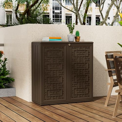Storage Box Outdoor Caninet (Brown)