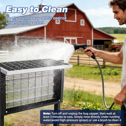 Heavy Duty Solar Bug Zapper for 8000 sq.ft with 30W Solar Panel (30W for 8000 sq.ft)