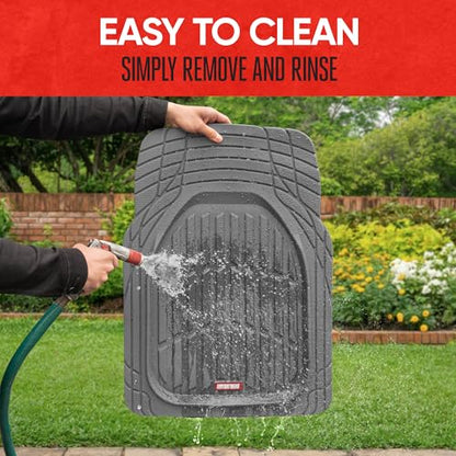2 Piece Front Car Floor Mats (2pc Front (Full Size) / Gray)