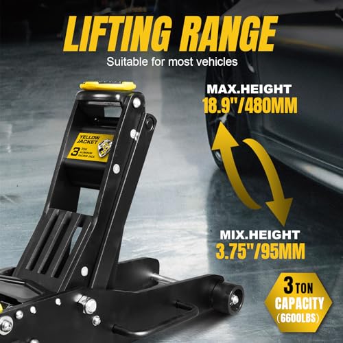 3 Ton Aluminum Floor Jack (Aluminum / 3 Ton dual pump and foot pedal)