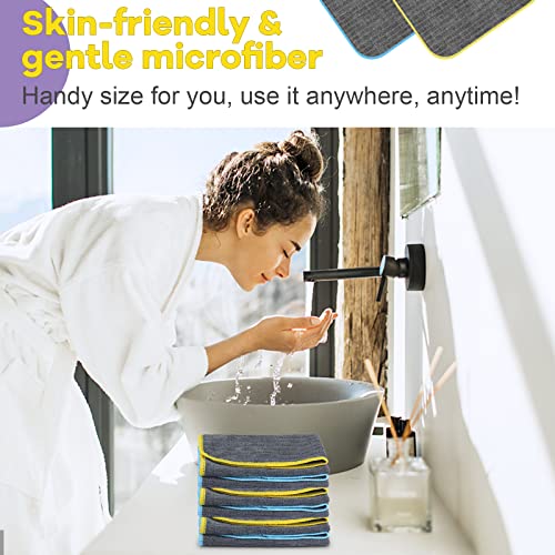 Glass Polishing Streak Free Miracle Cleaning Cloth (Grey-yellow Blue)