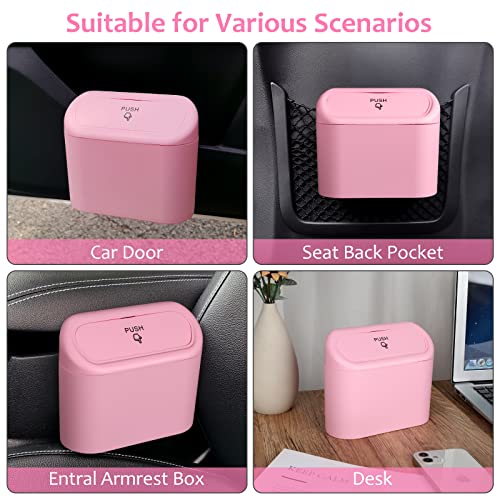 Car Trash Can with Lid (Pink, Pink)