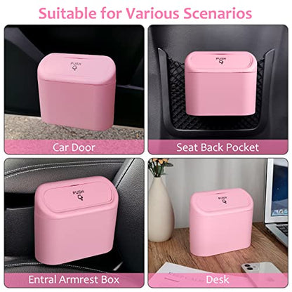 Car Trash Can with Lid (Pink, Pink)