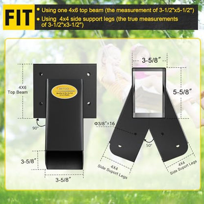 90° A Frame Middle Swing Set Brackets (Middle Bracket(Black))