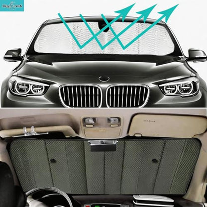 Windshield Sun Shade UV Rays Sun Visor Shade (Black)