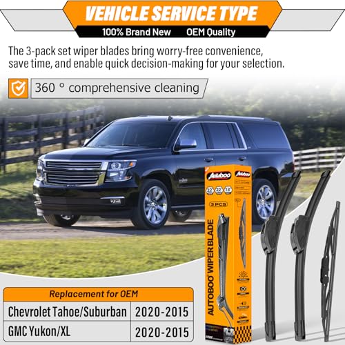 Windshield Wiper Blade Replacement for Chevy Tahoe Suburban Yukon (22"+22"+13A")