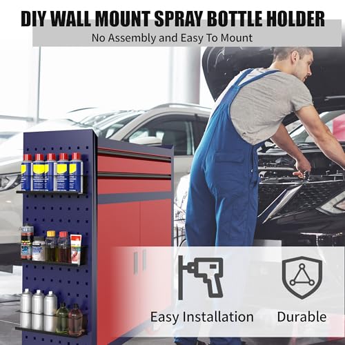 6 Pack Spray Bottle Holder Wall (Black / 6 Pack)