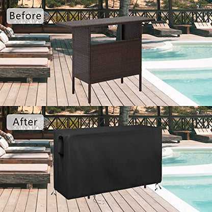 Outdoor Table Cover for Outdoor Bar Table 55''L x 19''W x 36''H