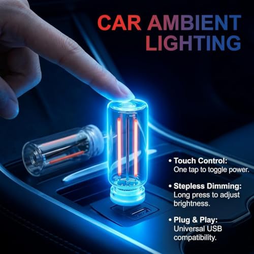 2 PCS USB Car Light