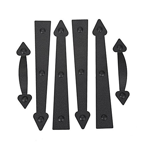 Magnetic Decorative Garage Door Curb Appeal Faux Hinges Handles Hardware Kit Color Black
