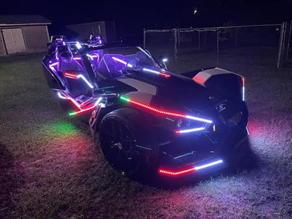 4PCS 6.5FT Tinted Chasing LED Strips for Slingshot Golf Cart (4PCS 6.5FT Tinted Light Strips)
