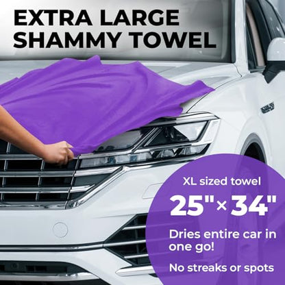 XL Shammy Towel for Car (Purple / 1 Pack (25" x 34"))