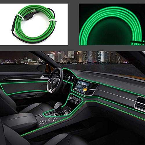 El Wire Neon Light Car Interior LED Lights (Green / 5m)