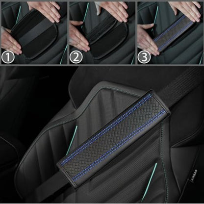 10 Pcs Car Floor Mats Full Set Car Accessories (Car Floor Mats Set / Blue Line)