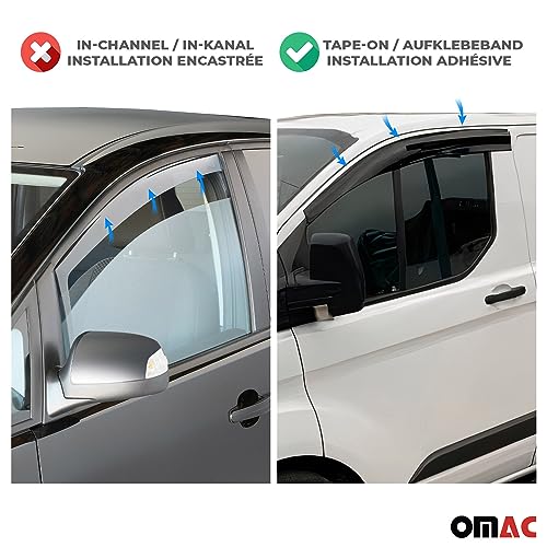 Window Visor Vent Rain Guard Deflector for Hyundai Tucson 2010 (Tucson 2010-2015 / Wind Deflector / Tape-On)