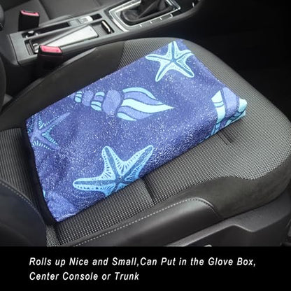 Car Seat Cover Protector Front Seats (2Pcs Front Seat Towel / Conch Shells Starfish)