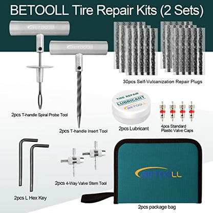 Tire Repair Kit (03- Set of 2-24pcs (Classic Green))
