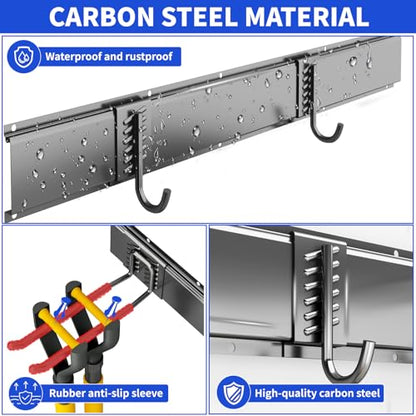 Garage Tool Organizer Wall Mount (48" - 9 Hooks)