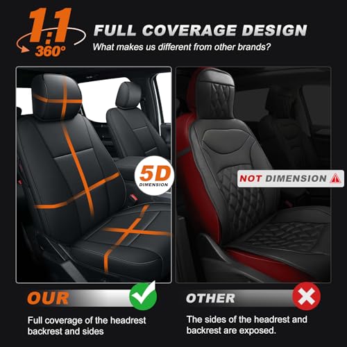 Custom Fit Seat Covers for Ford F150 2015 (Black / 2015-2026 F150 SuperCrew Cab, Full Set)