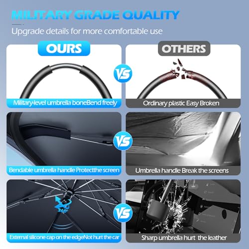 2026 Upgrade] FLORICH Windshield Sunshade Umbrella Foldable Car Windshield Sun Shade Cover (M-2(55" L x 32" W))
