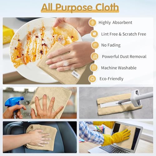 Beige Microfiber Cleaning Cloth (12pk / Beige)
