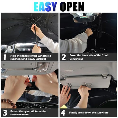 Car Windshield Sun Shade (Silver)