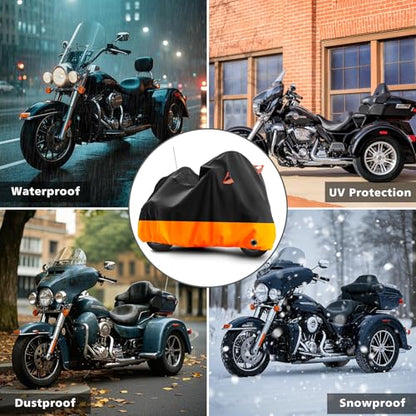 Trike Cover Heavy Duty Waterproof 3 Wheel Motorcycle Cover (Trike)