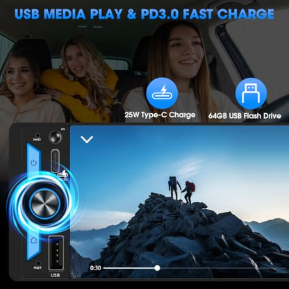 Wireless Single Din CarPlay Stereo