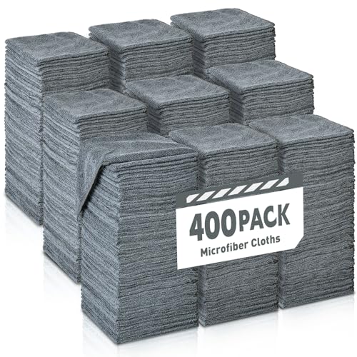 Gray Microfiber Cleaning Cloths Bulk Pack (Grey / 400 Pack)