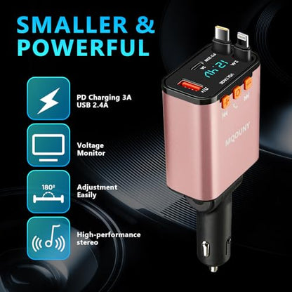 Retractable Car Charger (Pink)