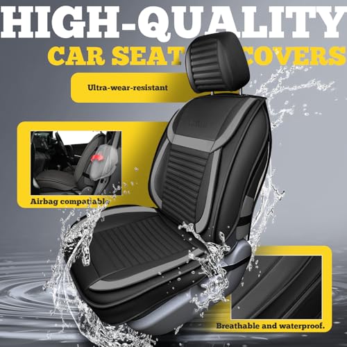 Front Car Seat Covers (Black+Red / Front)