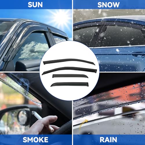 4pcs Window Visors Rain Guards for 2019 (2019-2024 Ram 1500 Quad Cab)