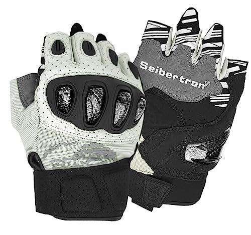 SPS 5 Unisex Touchscreen Road Racing Motorcycle MTB Sports Gloves Also fit BMX MX ATV Mountain Bike Bicycle Cycling Off (White SPS-5 / L Youth)
