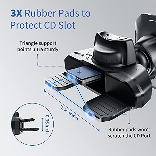 Magnetic CD Phone Mount with 6 Strong Magnets for Car CD Player (Black-Red)