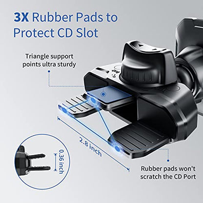 Magnetic CD Phone Mount with 6 Strong Magnets for Car CD Player (Black-Red)