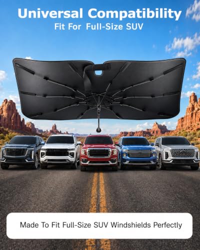 2026 Upgraded] Weektic Windshield Sun Shade Umbrella for Tahoe (For Tahoe Yukon Suburban/Escalade)