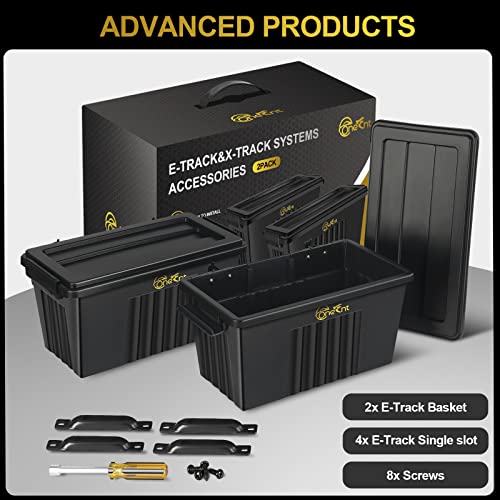 2-Pack E-Track Basket Storage Bins, 14.5 Inche Long, 200 lbs Capacity