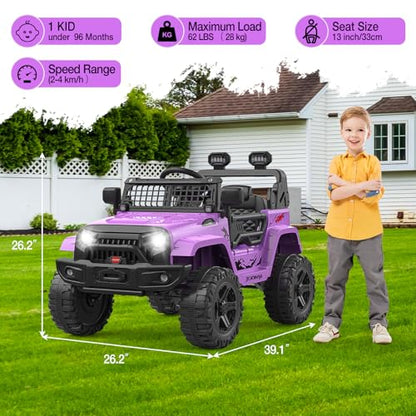 12V Kids Electric Ride On Truck Car w (Purple)