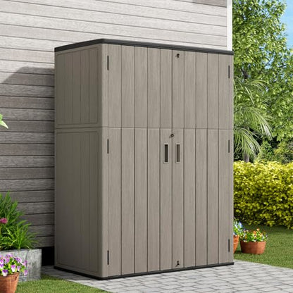 Outdoor Vertical Storage Shed (Brown / 57 Cu.ft)