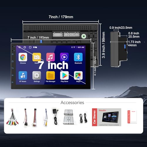 2 Din Car Radio with Wireless CarPlay & Android Auto (2+32GB No Camera)