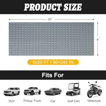 8x20 FT Garage Floor Mat (Grey / 8×20FT)