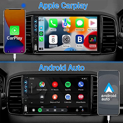Double Din Car Stereo with Apple Carplay and Android Auto (Wired Stereo+ Camera)