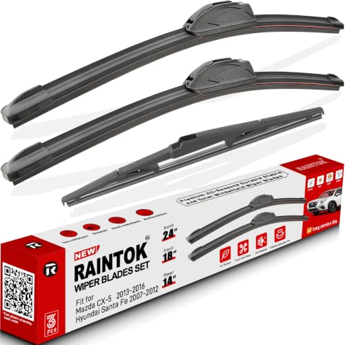 3 Pack Windshield Wiper Blades Replacement for Mazda CX5 CX (24"+18"+14")