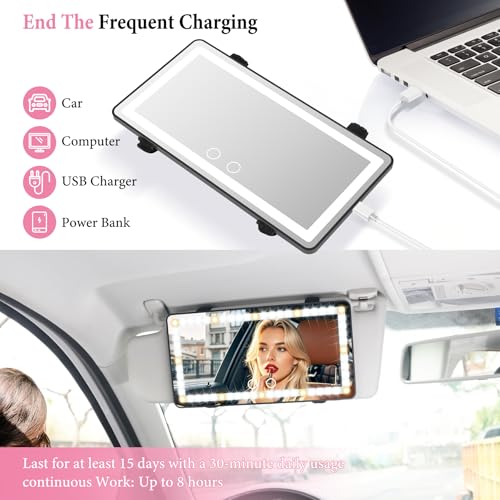 2PCS Car Sun Visor Vanity Mirror (Black / 2PCS)